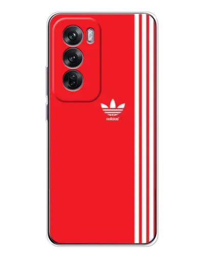 Чехол для OPPO Reno 12 с картинкой «Красный минимализм Adidas»