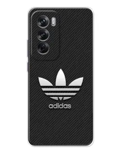 Чехол для OPPO Reno 12 с картинкой «Adidas Карбоновая текстура»