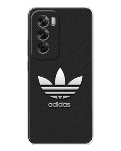 Чехол для OPPO Reno 12 с картинкой «Adidas Карбоновая текстура»
