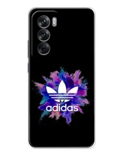 Чехол для OPPO Reno 12 с картинкой «Взрыв красок Adidas»