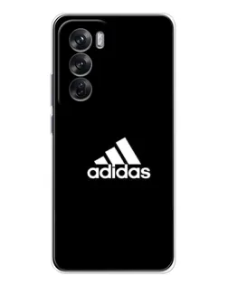 Чехол для OPPO Reno 12 с картинкой «Черная классика Adidas»