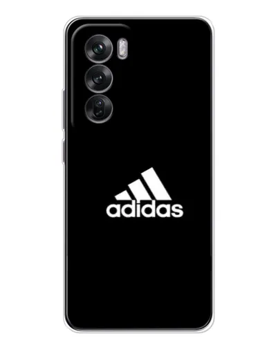 Чехол для OPPO Reno 12 с картинкой «Черная классика Adidas»