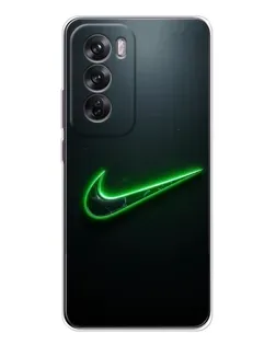 Чохол для OPPO Reno 12 з картинкою «Неоновий контур Nike»