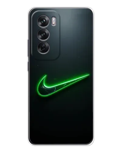 Чехол для OPPO Reno 12 с картинкой «Неоновый контур Nike» Чехол для OPPO Reno 12 с картинкой «Неоновый контур Nike»