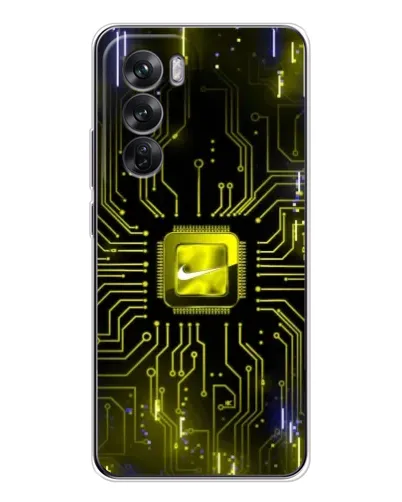 Чехол для OPPO Reno 12 с картинкой «Nike — золотая искра» Чехол для OPPO Reno 12 с картинкой «Nike — золотая искра»