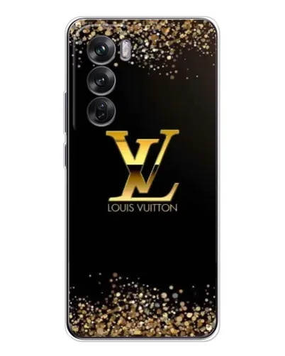 Чехол для OPPO Reno 12 с картинкой «LV — золотые искры»