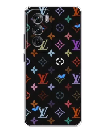 Чехол для OPPO Reno 12 с картинкой «Цветная монограмма LV»