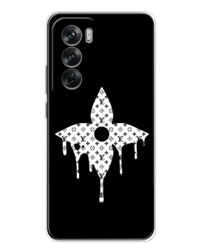 Чехол для OPPO Reno 12 с картинкой «Цветочная монограмма»