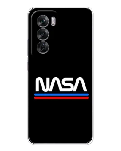 Чехол для OPPO Reno 12 с картинкой «NASA — классика Red Blue»