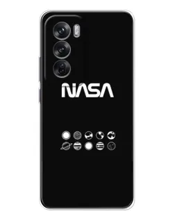 Чехол для OPPO Reno 12 с картинкой «NASA — технический принт» Чехол для OPPO Reno 12 с картинкой «NASA — технический принт»