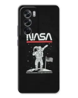 Чехол для OPPO Reno 12 с картинкой «NASA — шагаем по Луне» Чехол для OPPO Reno 12 с картинкой «NASA — шагаем по Луне»