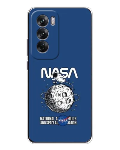 Чехол для OPPO Reno 12 с картинкой «NASA — лунная миссия»