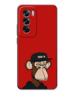 Чехол для OPPO Reno 12 с картинкой «Bored Ape — красный фон» Чехол для OPPO Reno 12 с картинкой «Bored Ape — красный фон»