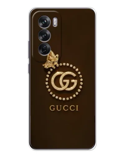 Чехол для OPPO Reno 12 с картинкой «Gucci — золотая бабочка»