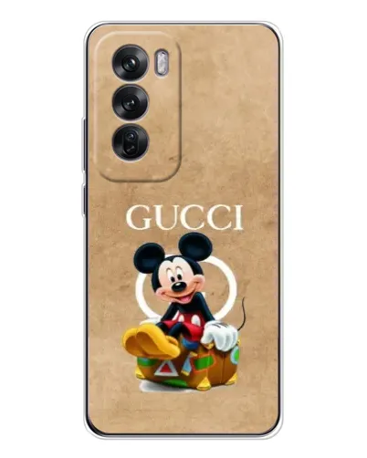 Чехол для OPPO Reno 12 с картинкой «Микки Маус Gucci — крафт»