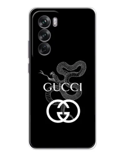 Чехол для OPPO Reno 12 с картинкой «Gucci — серебряная змея»