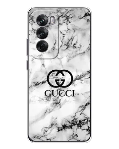 Чехол для OPPO Reno 12 с картинкой «Gucci — мраморный шик»
