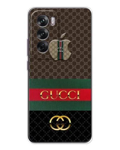 Чехол для OPPO Reno 12 с картинкой «Gucci — брендированный десерт»