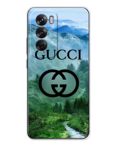 Чехол для OPPO Reno 12 с картинкой «Gucci — горный пейзаж»