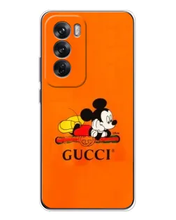 Чехол для OPPO Reno 12 с картинкой «Микки Маус Gucci — оранж» Чехол для OPPO Reno 12 с картинкой «Микки Маус Gucci — оранж»