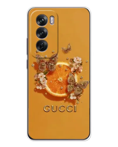 Чехол для OPPO Reno 12 с картинкой «Gucci — золотые бабочки» Чехол для OPPO Reno 12 с картинкой «Gucci — золотые бабочки»