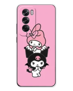 Чехол для OPPO Reno 12 с картинкой «My Melody и Kuromi»