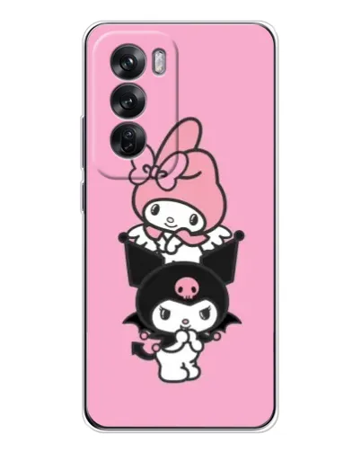 Чехол для OPPO Reno 12 с картинкой «My Melody и Kuromi»