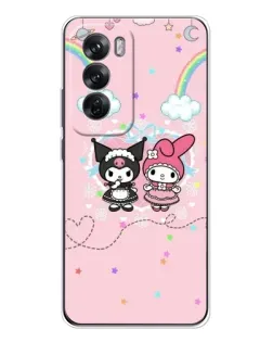 Чехол для OPPO Reno 12 с картинкой «My Melody и Kuromi»