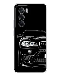 Чехол для OPPO Reno 12 с картинкой «Темный силуэт BMW»