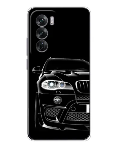 Чехол для OPPO Reno 12 с картинкой «Темный силуэт BMW»