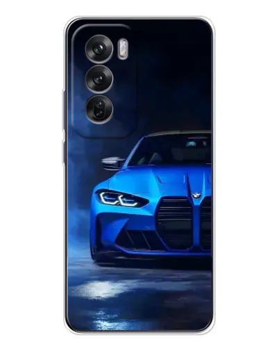 Чехол для OPPO Reno 12 с картинкой «Голубая BMW M4»