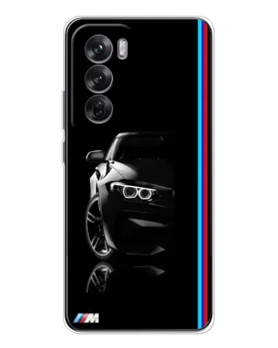 Чехол для OPPO Reno 12 с картинкой «Силуэт BMW в темноте»