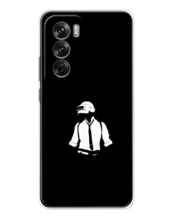 Чохол для OPPO Reno 12 з картинкою «PUBG — білий шолом»
