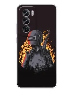 Чохол для OPPO Reno 12 з картинкою «PUBG — вогняний силует»