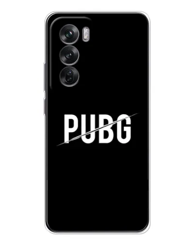 Чохол для OPPO Reno 12 з картинкою «PUBG — білий логотип»