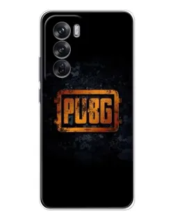 Чохол для OPPO Reno 12 з картинкою «PUBG — золотий логотип»