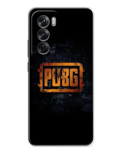Чохол для OPPO Reno 12 з картинкою «PUBG — золотий логотип»