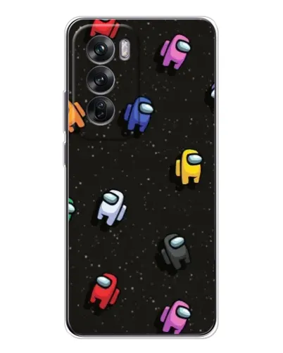 Чохол для OPPO Reno 12 з картинкою «Космічний патерн Among Us»