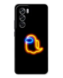 Чохол для OPPO Reno 12 з картинкою «Among Us неонове сяйво»