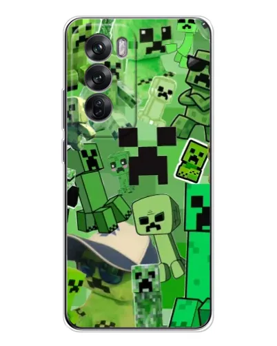 Чохол для OPPO Reno 12 з картинкою «Кріпери Minecraft»