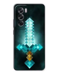 Чохол для OPPO Reno 12 з картинкою «Алмазний меч неон»