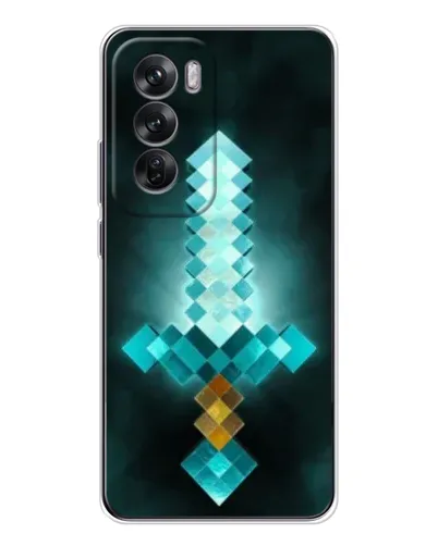 Чохол для OPPO Reno 12 з картинкою «Алмазний меч неон»