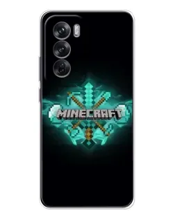 Чохол для OPPO Reno 12 з картинкою «Minecraft Diamond лого»