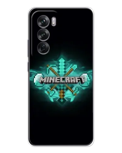 Чохол для OPPO Reno 12 з картинкою «Minecraft Diamond лого»
