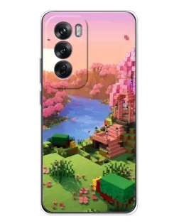 Чохол для OPPO Reno 12 з картинкою «Рожеве дерево Minecraft»