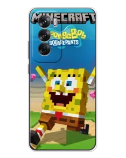 Чехол для OPPO Reno 12 с картинкой «Губка Боб Minecraft» Чехол для OPPO Reno 12 с картинкой «Губка Боб Minecraft»