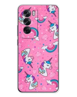 Чехол для OPPO Reno 12 с картинкой «Unicorn паттерн розовый» Чехол для OPPO Reno 12 с картинкой «Unicorn паттерн розовый»