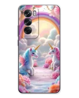 Чехол для OPPO Reno 12 с картинкой «Радуга и единороги» Чехол для OPPO Reno 12 с картинкой «Радуга и единороги»