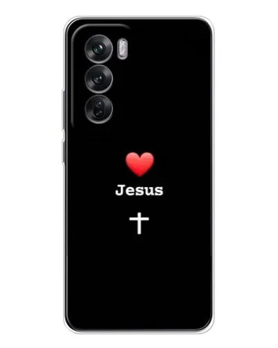 Чехол для OPPO Reno 12 с картинкой «Сердце - Jesus» Чехол для OPPO Reno 12 с картинкой «Сердце - Jesus»