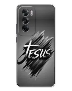 Чехол для OPPO Reno 12 с картинкой «Надпись Jesus Graffiti»